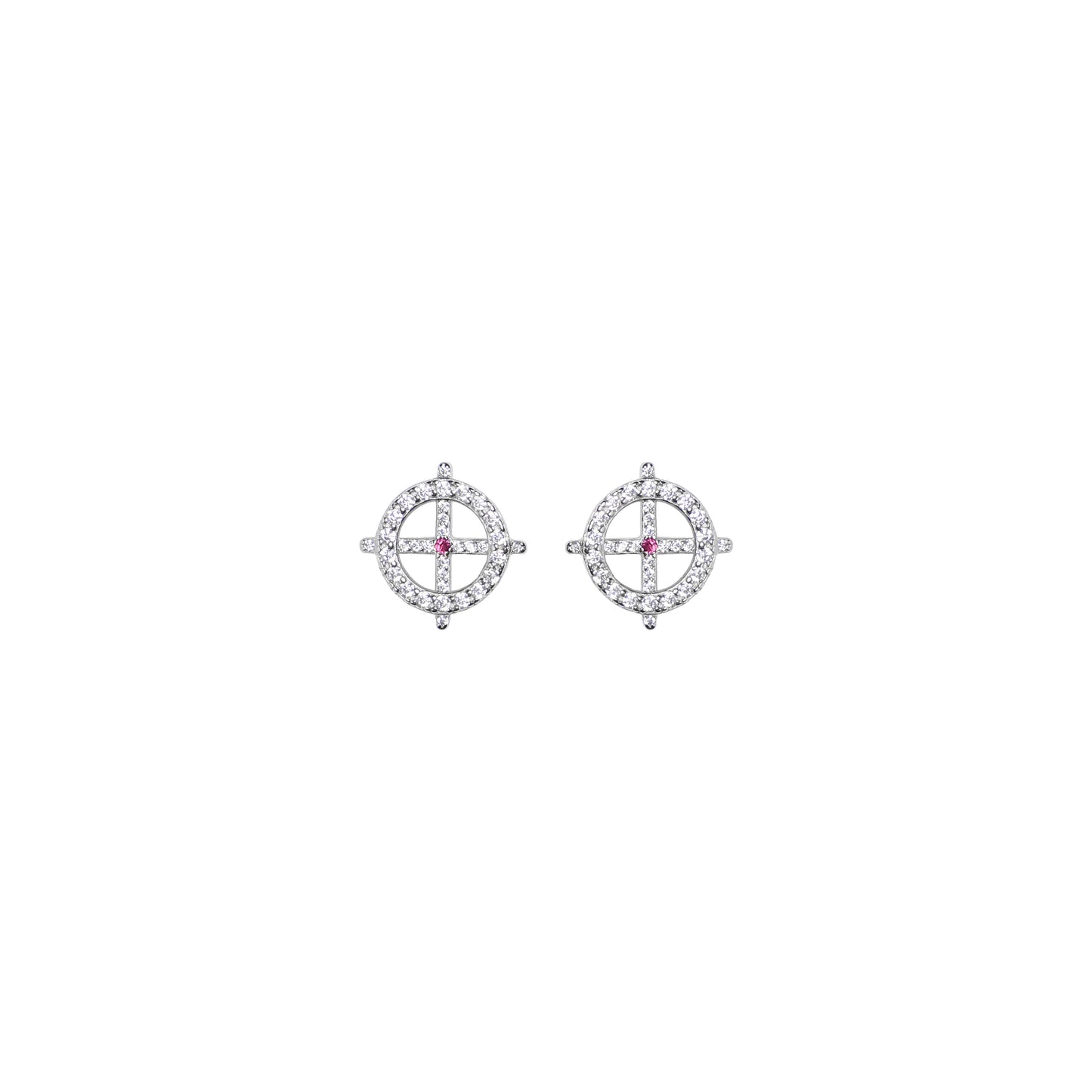 CROSSHAIR EARRINGS [RUBY]